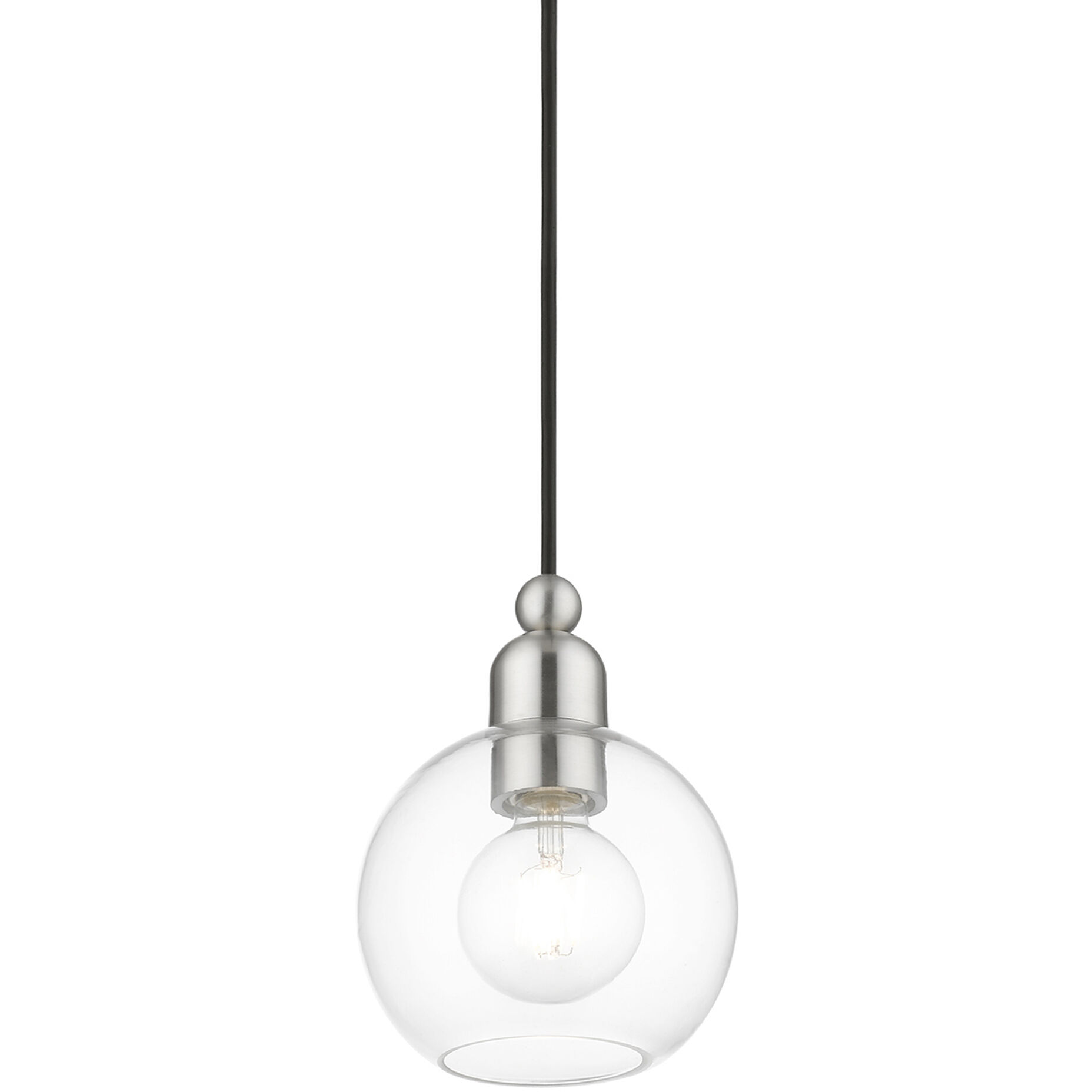 Downtown 1 Light 6.5 inch Brushed Nickel Mini Pendant Ceiling Light, Sphere