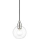 Downtown 1 Light 6.5 inch Brushed Nickel Mini Pendant Ceiling Light, Sphere