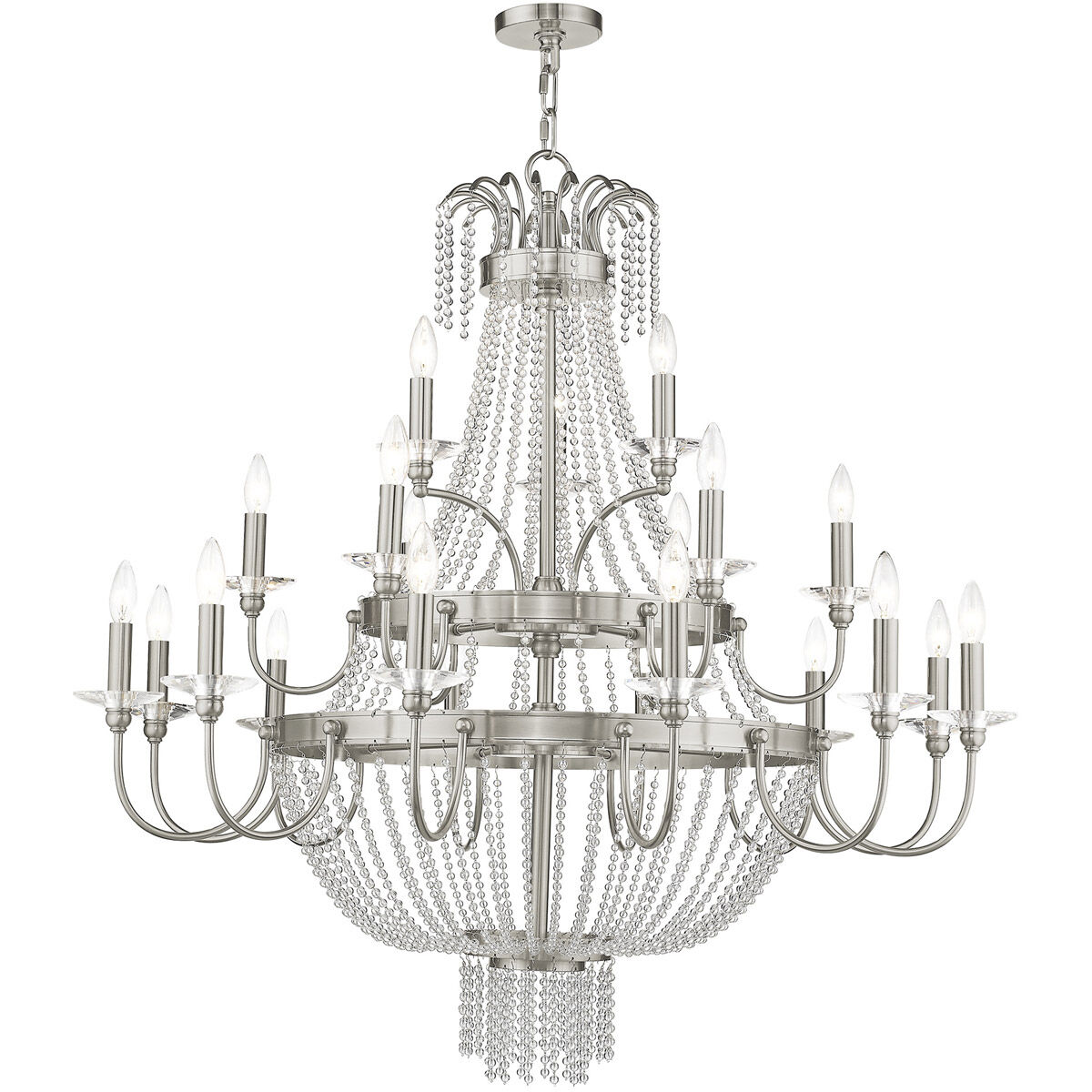Valentina 21 Light 42 inch Brushed Nickel Foyer Chandelier Ceiling Light