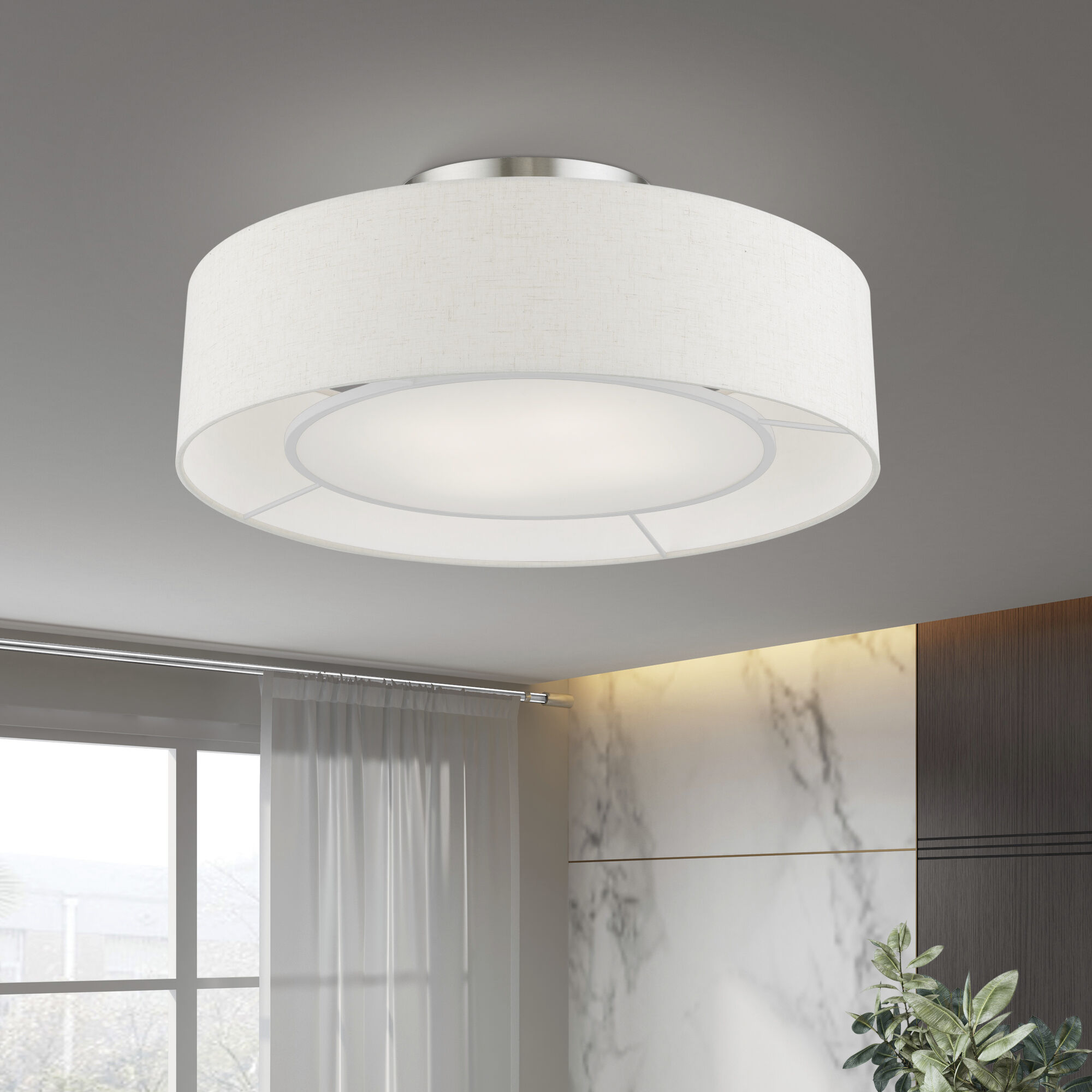 Ellsworth 4 Light 21 inch English Bronze Semi-Flush Ceiling Light