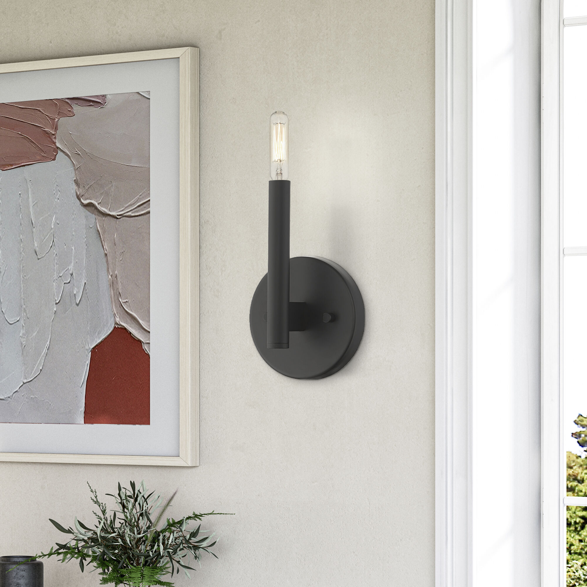 Copenhagen 1 Light 5.13 inch Black ADA Wall Sconce Wall Light, Single