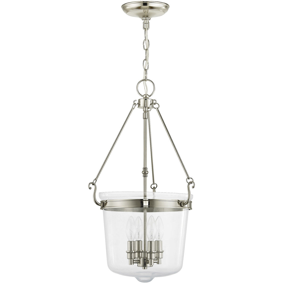 Rockford 4 Light 14.25 inch Polished Nickel Pendant Ceiling Light