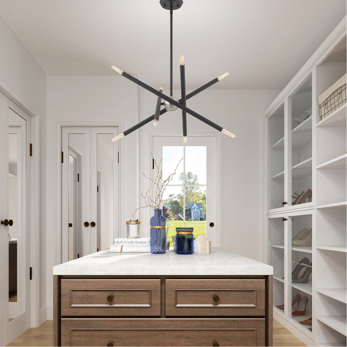 Soho 8 Light 19.5 inch Scandinavian Gray Chandelier Ceiling Light