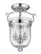 Jefferson 3 Light 10 inch Polished Nickel Semi-Flush Mount Ceiling Light