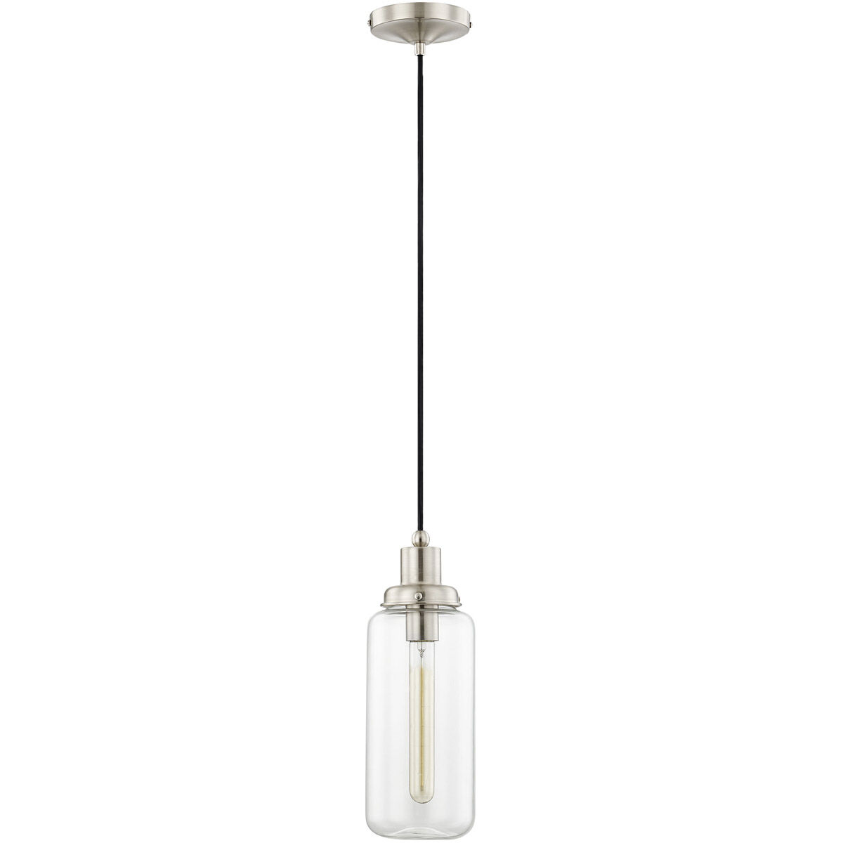 Art Glass 1 Light 5 inch Brushed Nickel Mini Pendant Ceiling Light