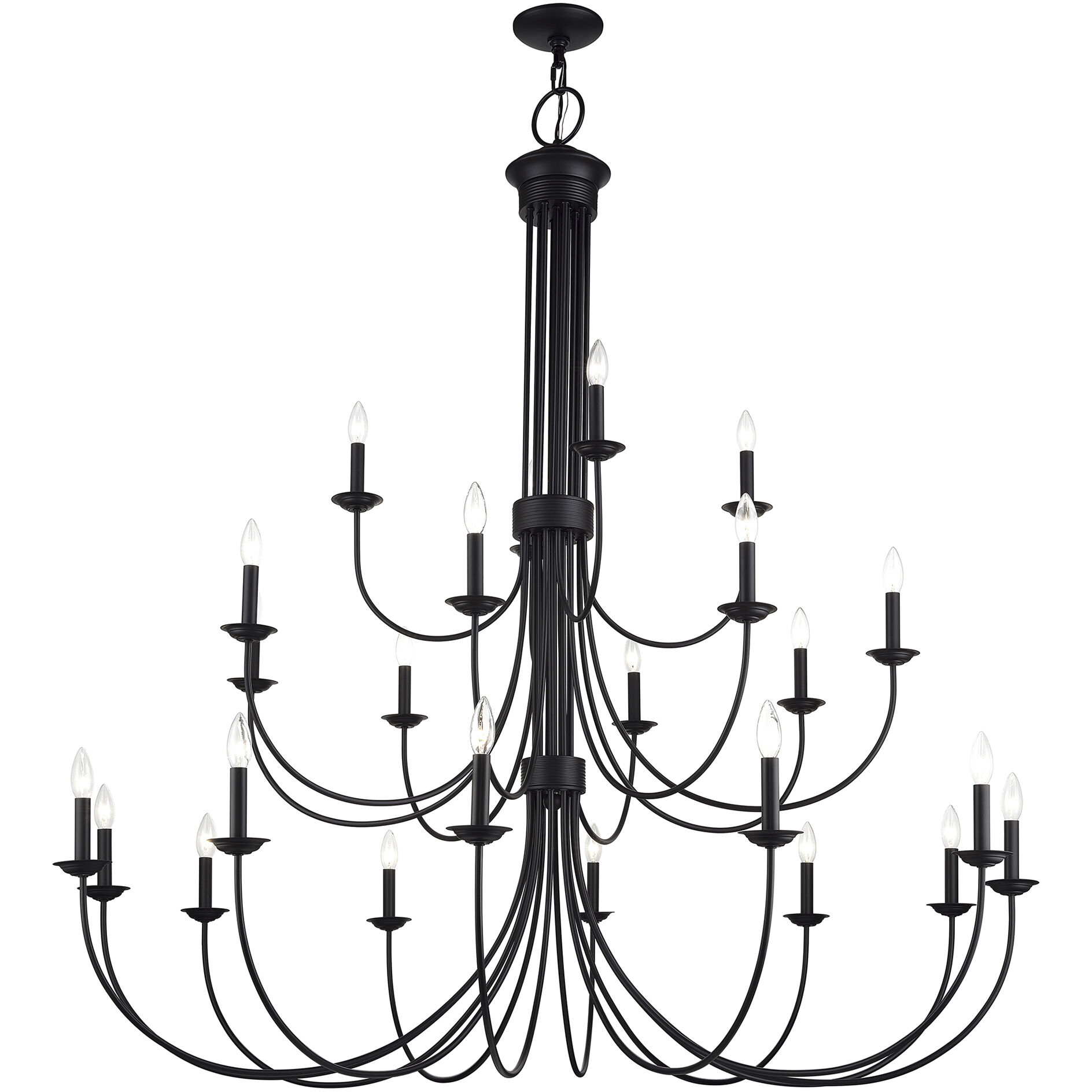 Estate 24 Light 60 inch Black Foyer Chandelier Ceiling Light