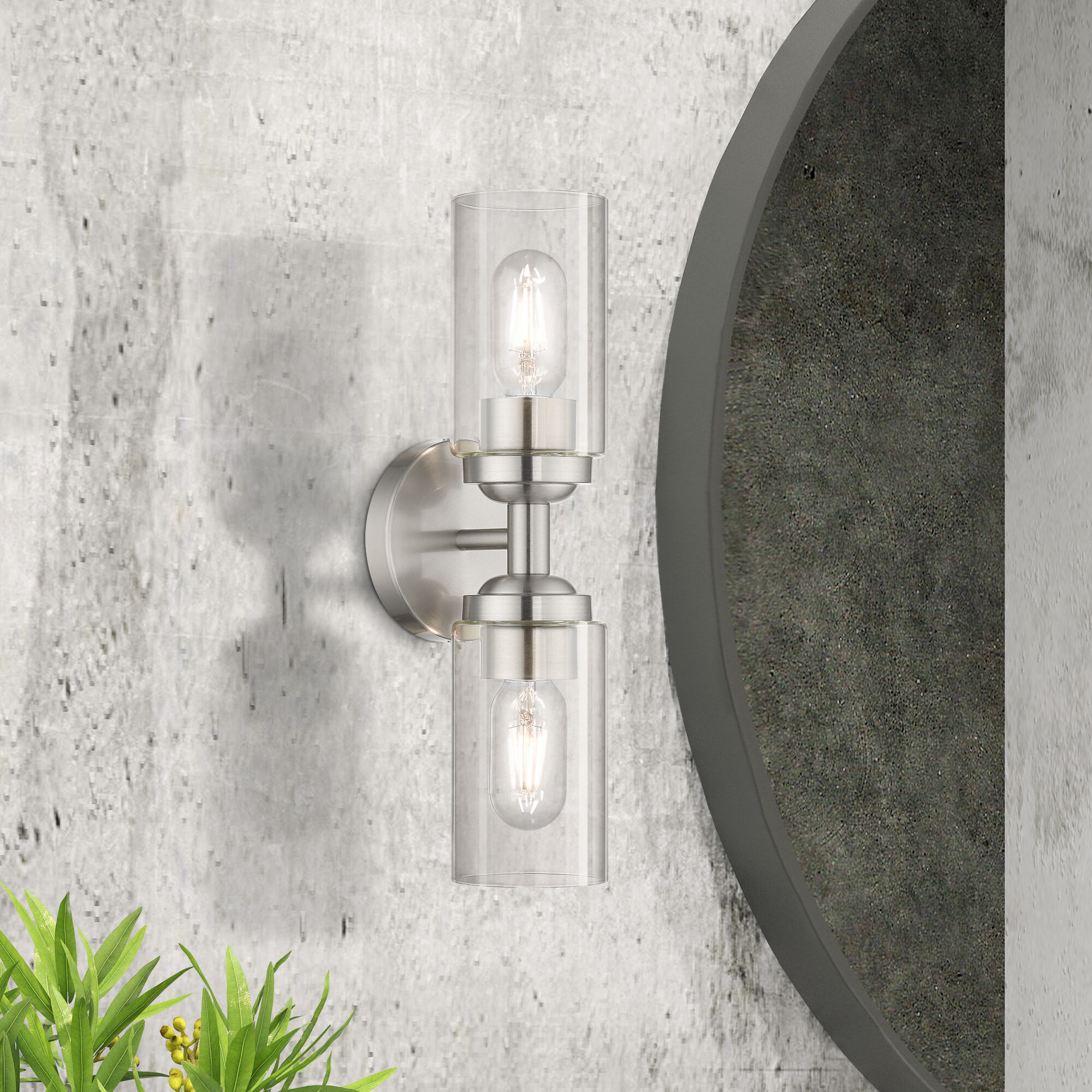 Whittier 2 Light 4.75 inch Brushed Nickel Vanity Sconce Wall Light