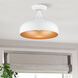 Amador 1 Light 12 inch Shiny White with Polished Chrome Accents Semi-Flush Mount Ceiling Light