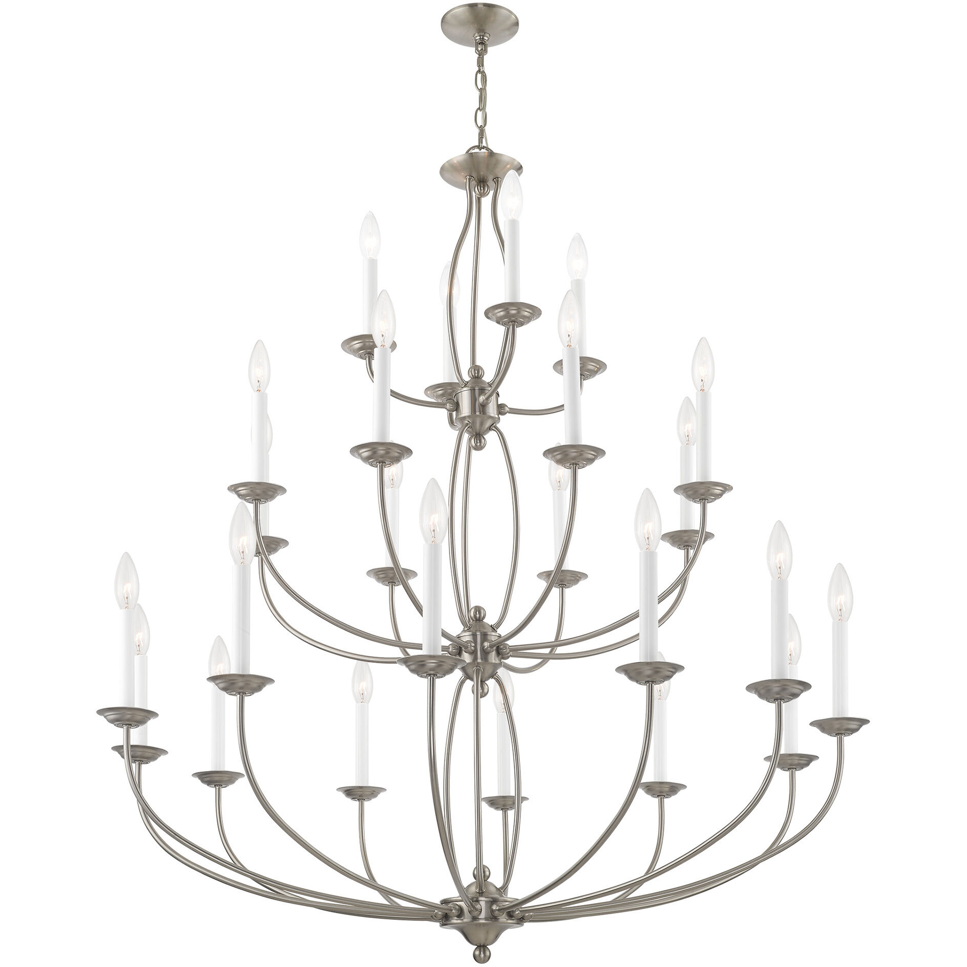 Home Basics 24 Light 42 inch Brushed Nickel Chandelier Ceiling Light
