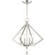 Diamond 4 Light 18 inch Polished Nickel Mini Chandelier Ceiling Light