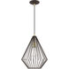 Linz 1 Light 12 inch Bronze with Antique Brass Accents Pendant Ceiling Light