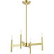 Copenhagen 4 Light 20 inch Satin Brass Chandelier Ceiling Light