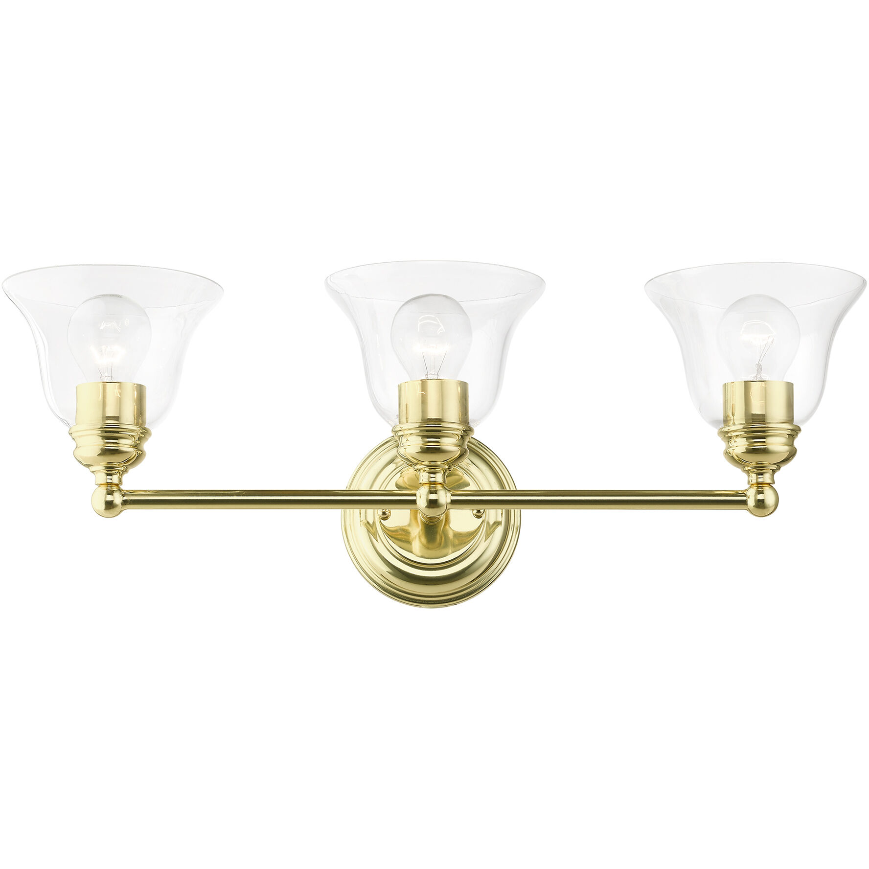Moreland 3 Light 24 inch Polished Brass Vanity Sconce Wall Light