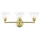 Moreland 3 Light 24 inch Polished Brass Vanity Sconce Wall Light