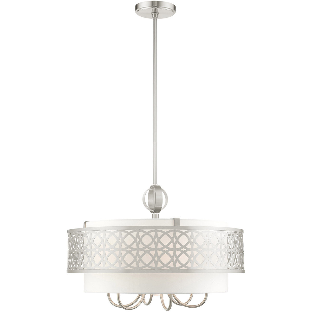 Calinda 7 Light 24.75 inch Brushed Nickel Pendant Chandelier Ceiling Light