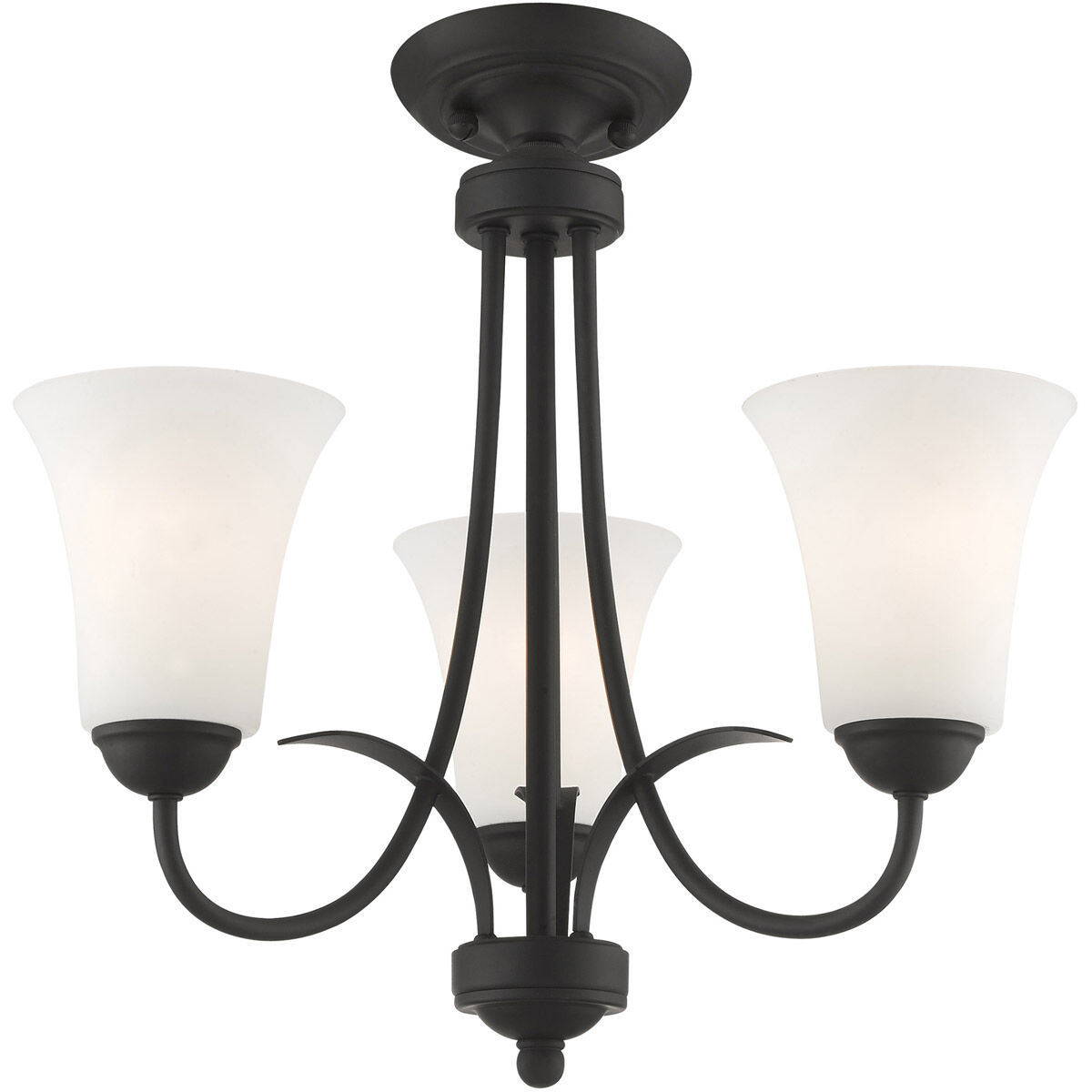 Ridgedale 3 Light 18 inch Black Convertible Mini Chandelier/Ceiling Mount Ceiling Light