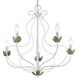 Katarina 5 Light 23 inch Antique White with Antique Brass Accents Chandelier Ceiling Light