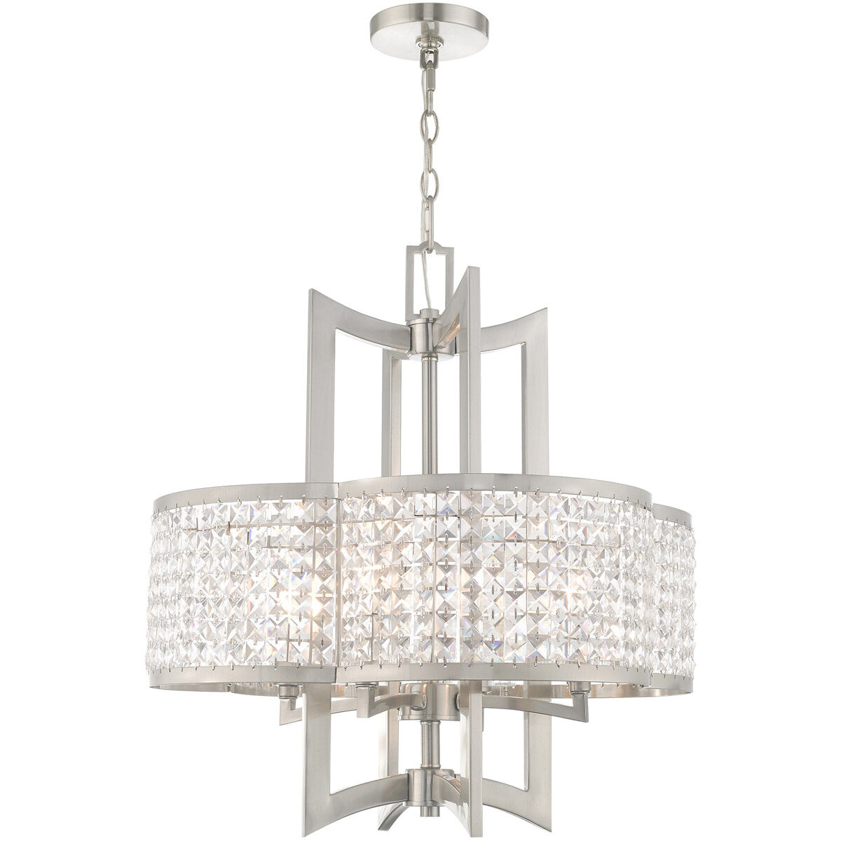 Grammercy 4 Light 22 inch Brushed Nickel Chandelier Ceiling Light