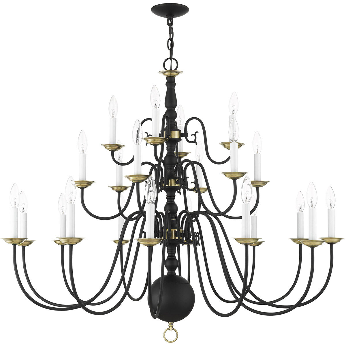 Williamsburg 22 Light 42 inch Black Chandelier Ceiling Light