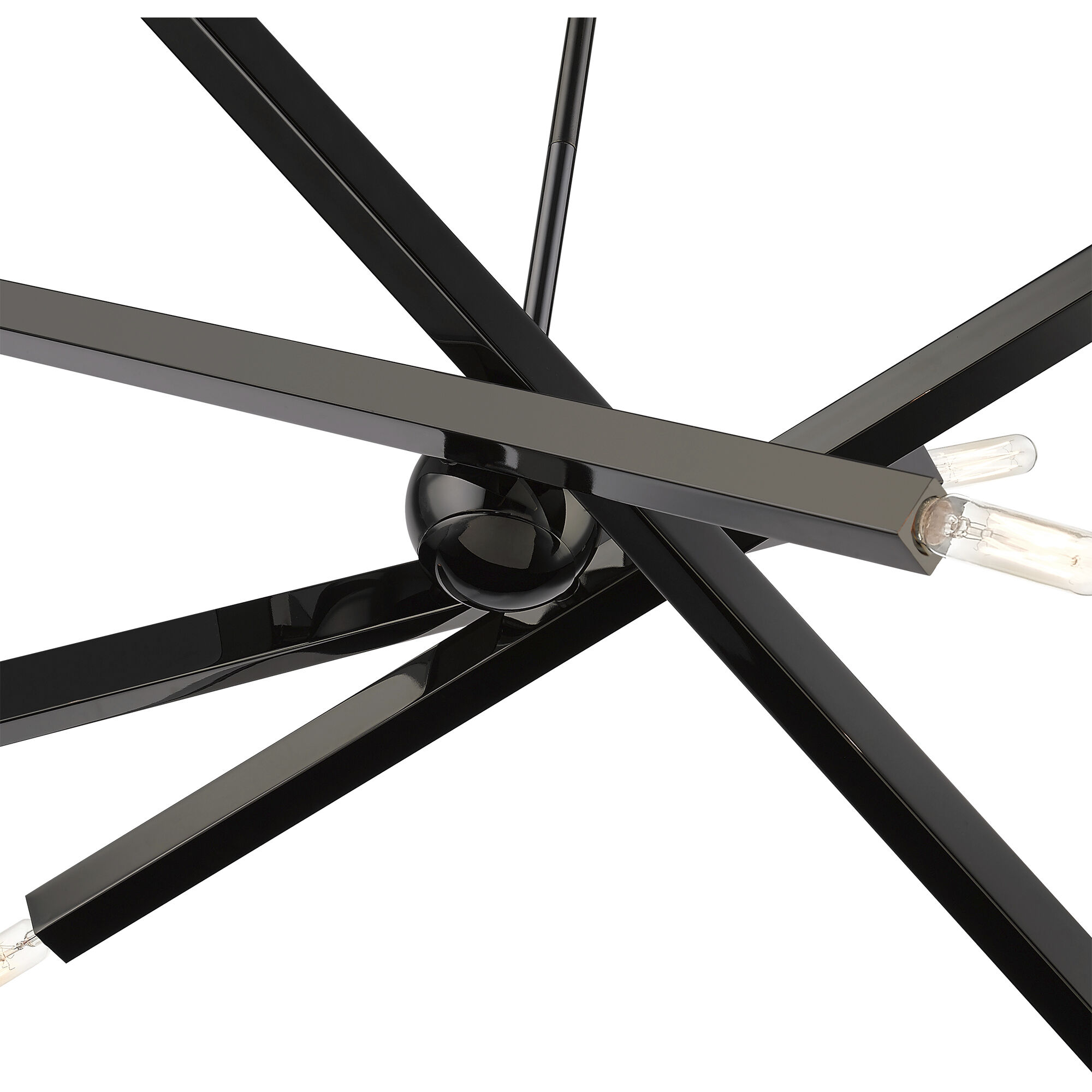 Monaco 8 Light 35 inch Black Chrome Linear Chandelier Ceiling Light, Large