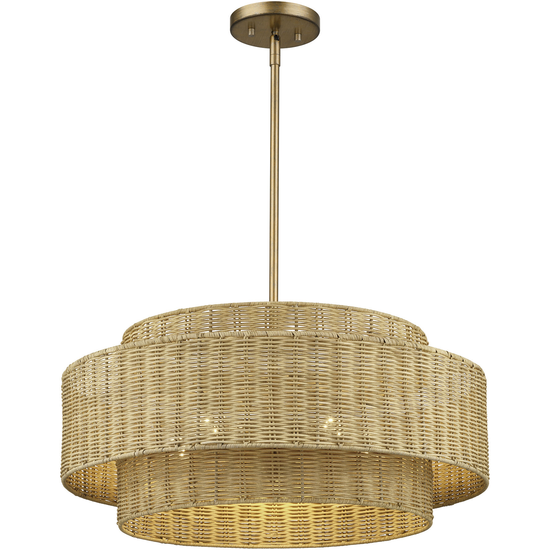 Weavington 5 Light 23 inch Antique Gold Leaf Pendant Chandelier Ceiling Light