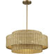 Weavington 5 Light 23 inch Antique Gold Leaf Pendant Chandelier Ceiling Light
