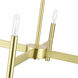 Copenhagen 4 Light 20 inch Satin Brass Chandelier Ceiling Light