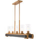 Buttonwood 8 Light 44 inch Aged Gold Linear Chandelier Ceiling Light