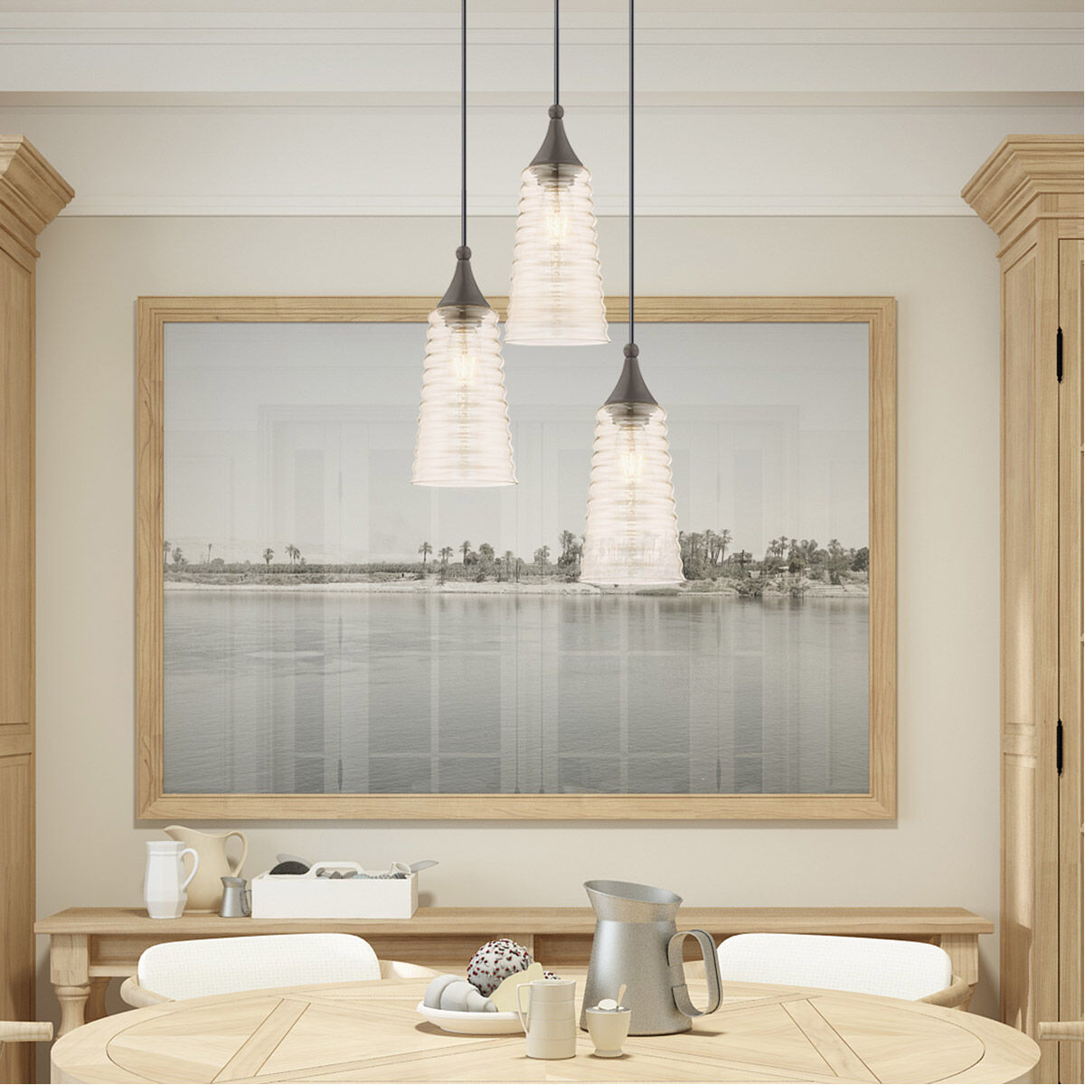 Art Glass 1 Light 6 inch English Bronze Mini Pendant Ceiling Light