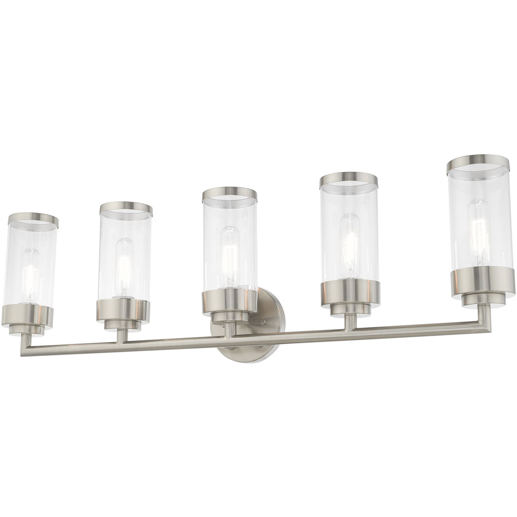 Hillcrest 5 Light 36 inch Brushed Nickel Bath Vanity Wall Light