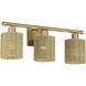 Weavington 3 Light 23.5 inch Antique Gold Leaf Vanity Wall Sconce Wall Light
