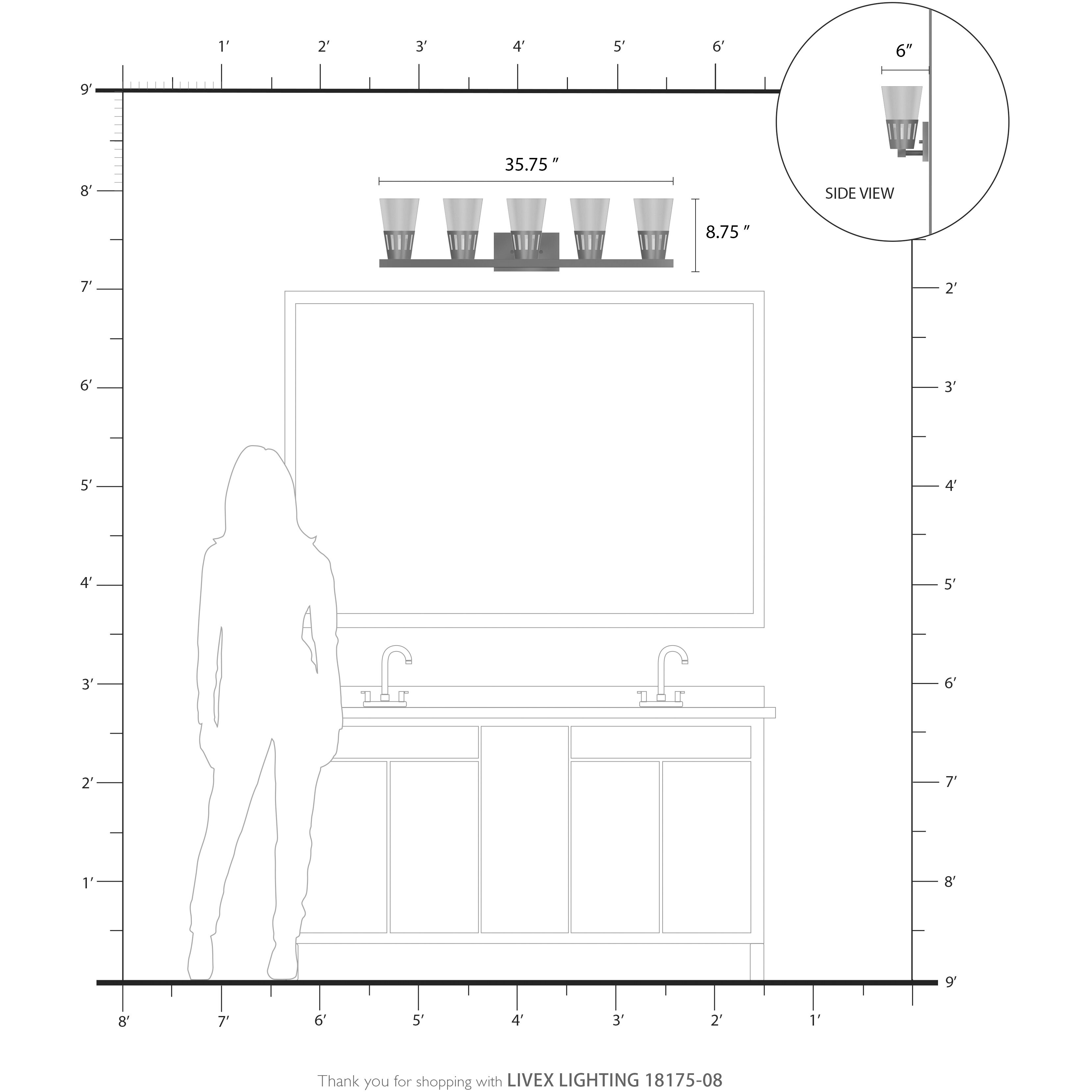 Bennington 5 Light 35.75 inch Natural Brass Large Vanity Sconce Wall Light