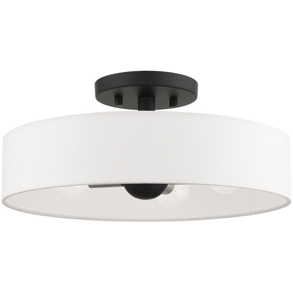 Venlo 4 Light 14 inch Black with Brushed Nickel Accents Semi Flush Ceiling Light