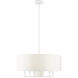 Meridian 7 Light 24 inch White Pendant Chandelier Ceiling Light
