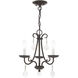 Daphne 3 Light 14 inch English Bronze Mini Chandelier Ceiling Light