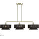 Florell 3 Light 47 inch Antique Brass Linear Chandelier Ceiling Light, Extra Large