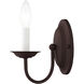 Home Basics 1 Light 4 inch Bronze Wall Sconce Wall Light