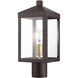 Nyack 1 Light 15.25 inch Bronze with Antique Brass Cluster Small Outdoor Post Top Lantern in Bronze with Antique Brass Cluser