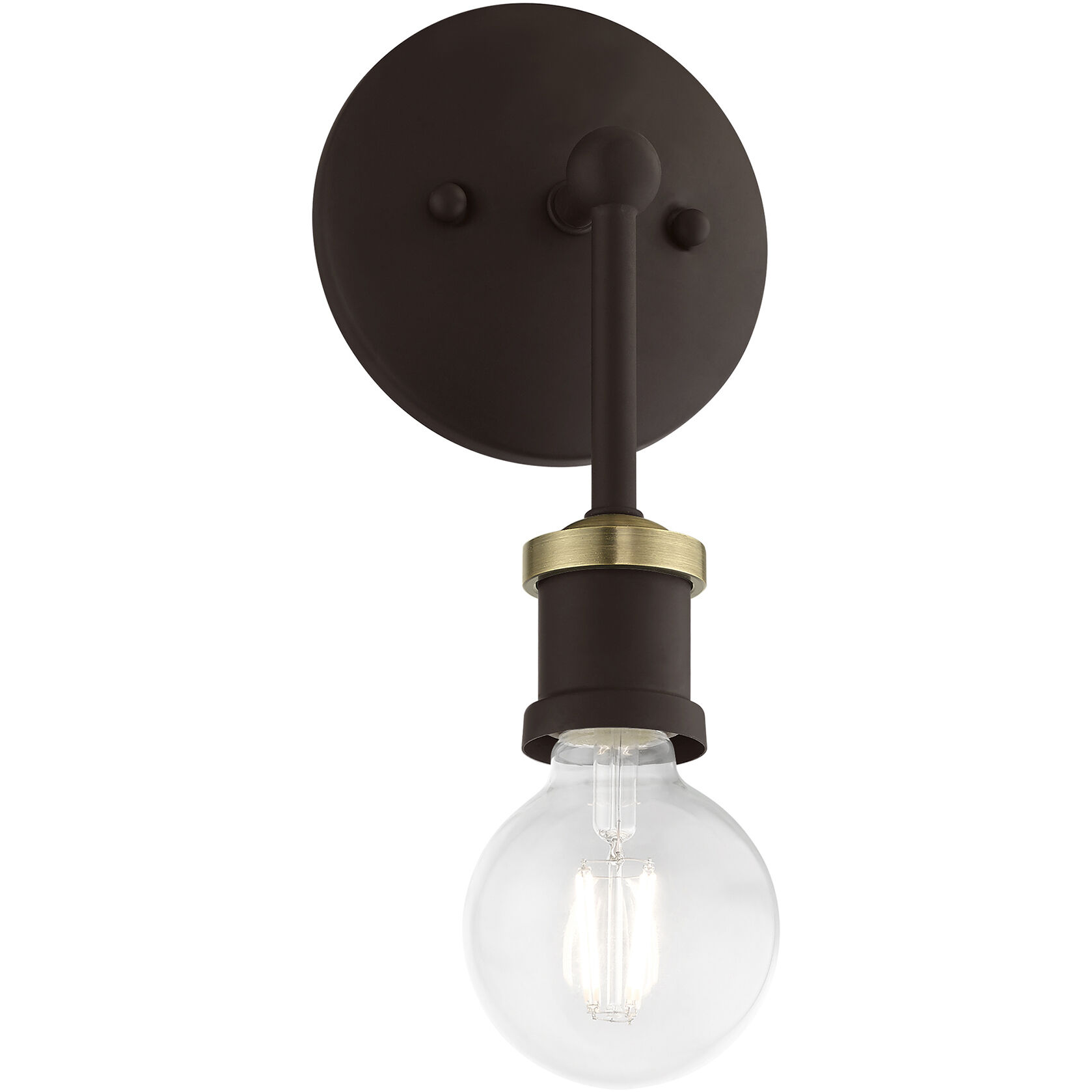 Lansdale 1 Light 5 inch Bronze with Antique Brass Accents Vanity Sconce Wall Light