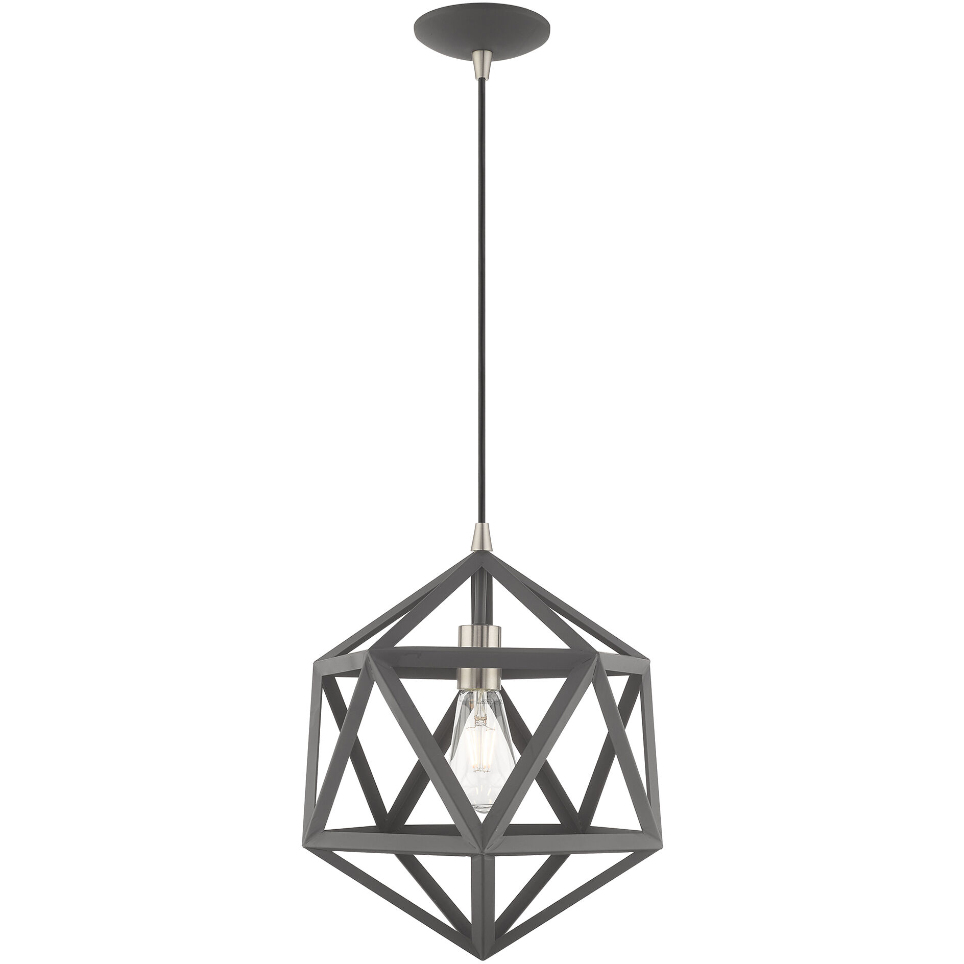 Geometric 1 Light 13 inch Scandinavian Gray Mini Pendant Ceiling Light