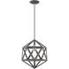Geometric 1 Light 13 inch Scandinavian Gray Mini Pendant Ceiling Light