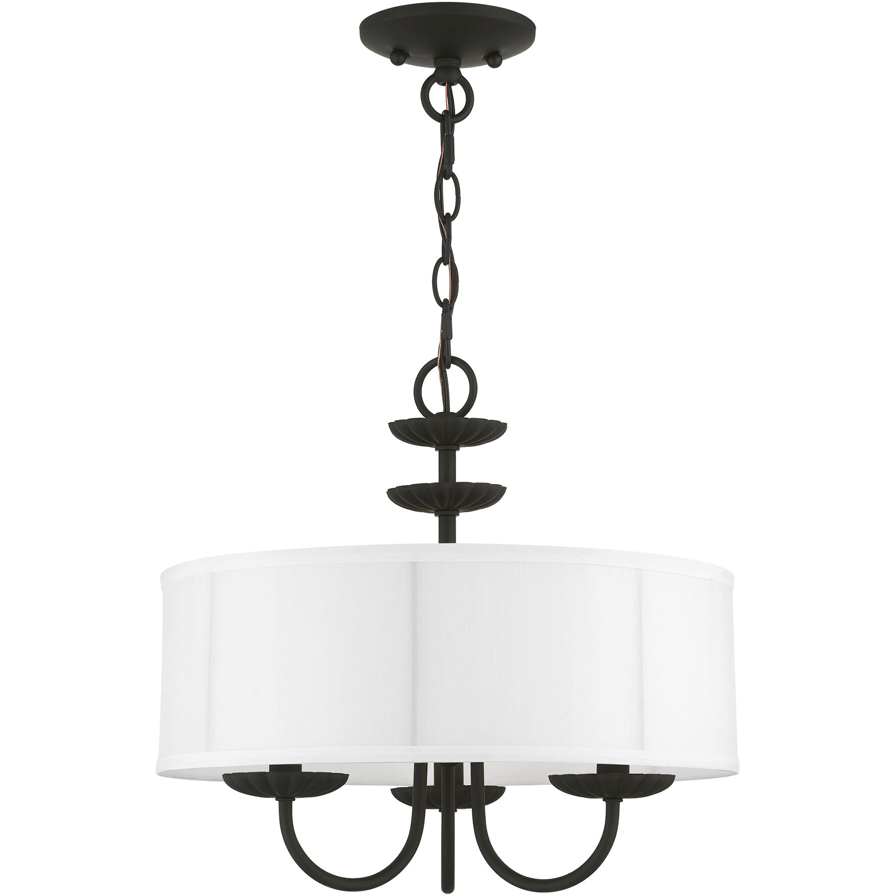 Brookdale 3 Light 16 inch Black Pendant Chandelier Ceiling Light