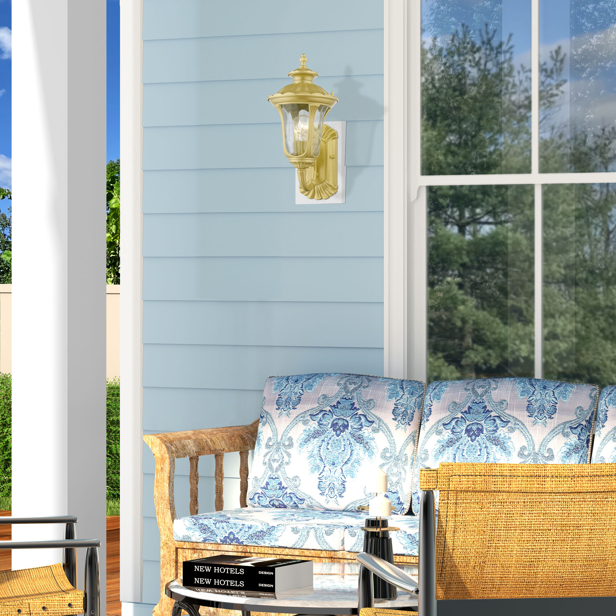 Oxford 1 Light 14.5 inch Soft Gold Outdoor Wall Lantern, Small