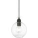 Downtown 1 Light 8 inch Black with Brushed Nickel Accents Pendant Ceiling Light, Sphere