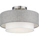 Brookmeade 3 Light 15 inch Brushed Nickel Semi-Flush Ceiling Light