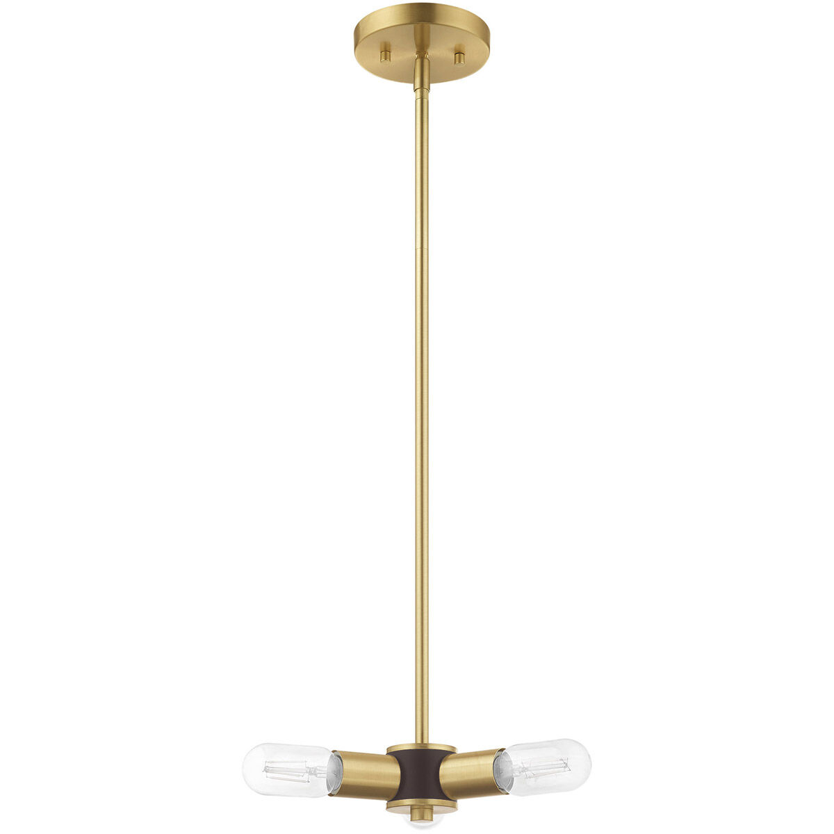 Copenhagen 3 Light 13 inch Satin Brass Mini Chandelier Ceiling Light