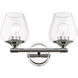 Willow 2 Light 15 inch Polished Chrome Vanity Sconce Wall Light