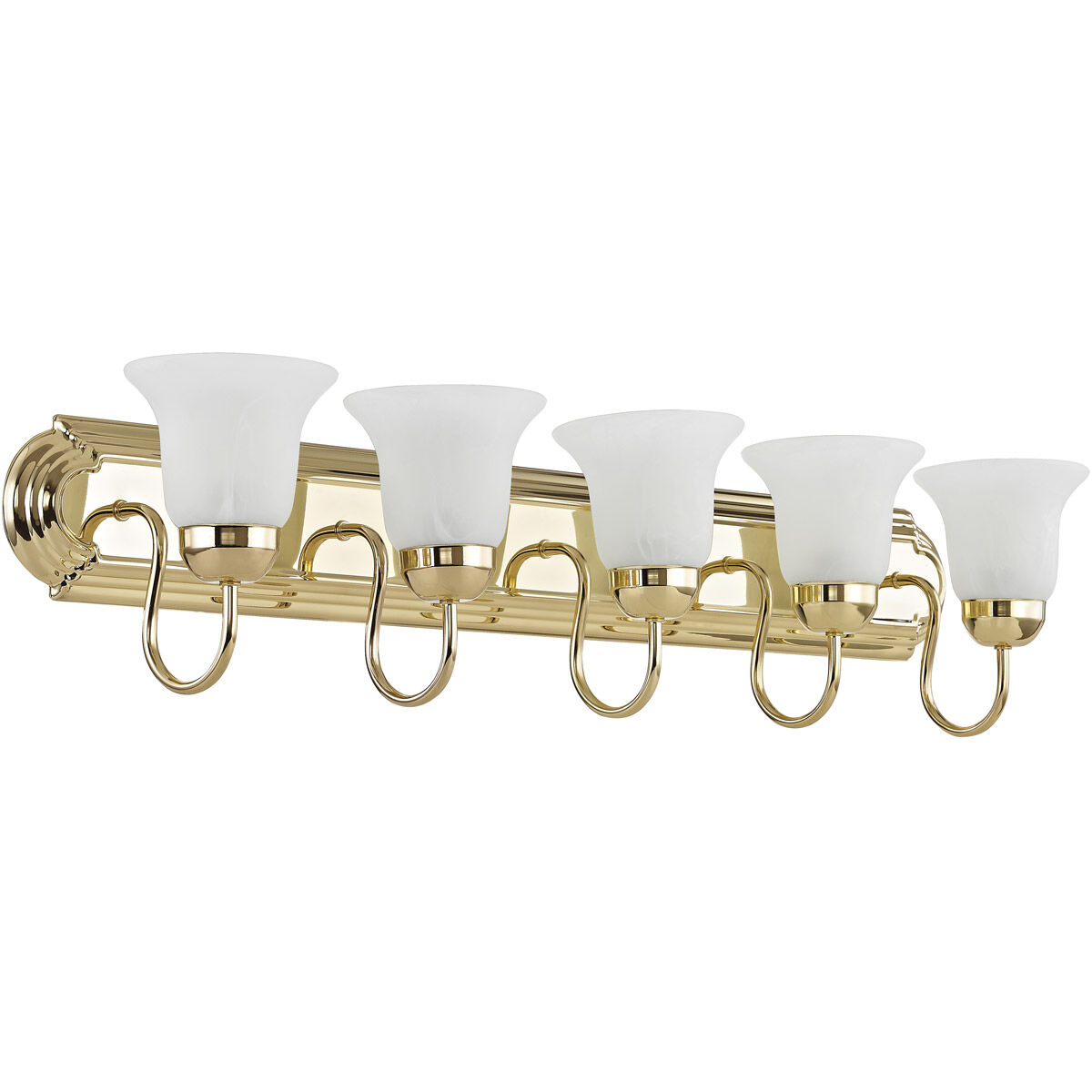 Riviera 5 Light 36 inch Polished Brass Bath Vanity Wall Light
