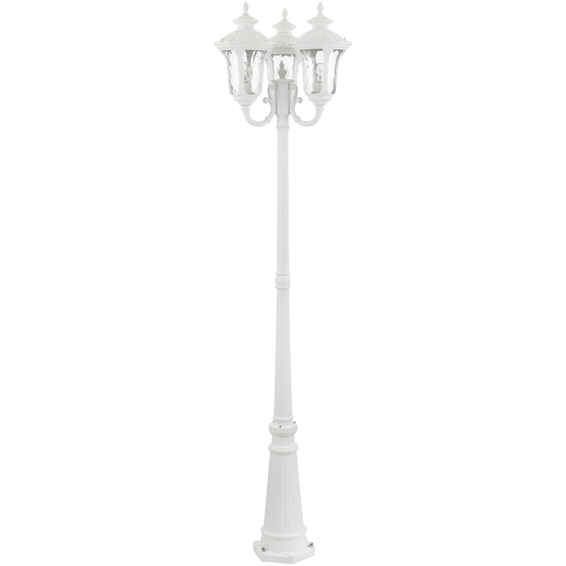 Oxford 3 Light 87 inch Textured White Outdoor Post Light