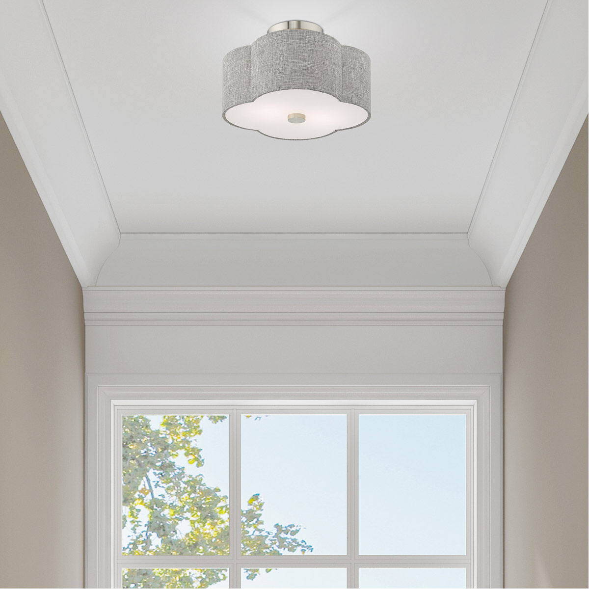 Kalmar 2 Light 13 inch Brushed Nickel Semi-Flush Mount Ceiling Light